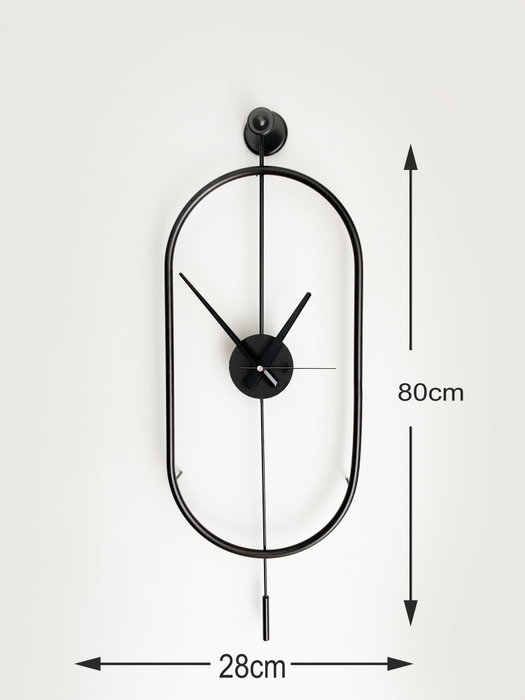 Wallity Mclock-00104 Reloj de pared decorativo de metal negro